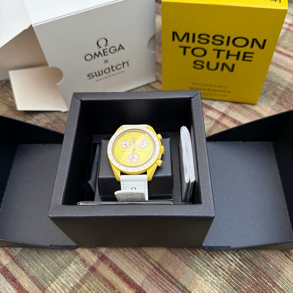 Omega Yellow and White Women's Watch mission to the sun